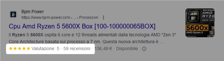 recensioni in serp