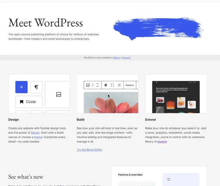 Caratteristiche di wordpress