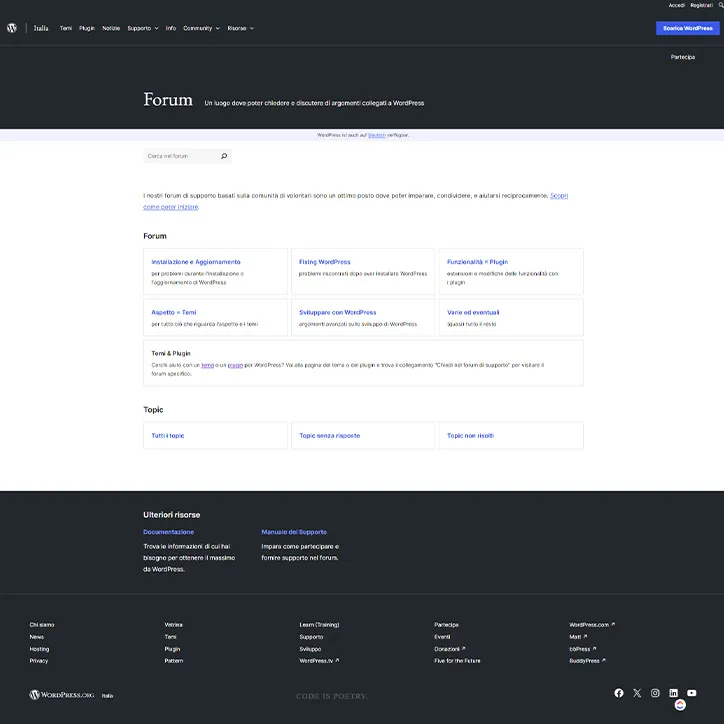 forum wordpress Italia