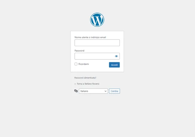 Accedere a wordpress