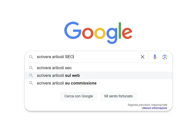 Suggerimenti di Google per la ricerca di parole chiave correlate a "scrivere articoli SEO"
